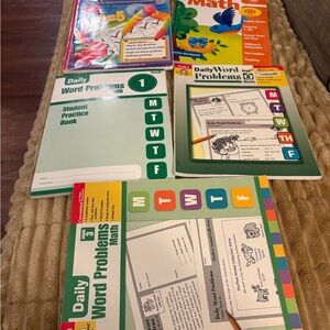 Math and Word Problems Workbook Set (5 books)